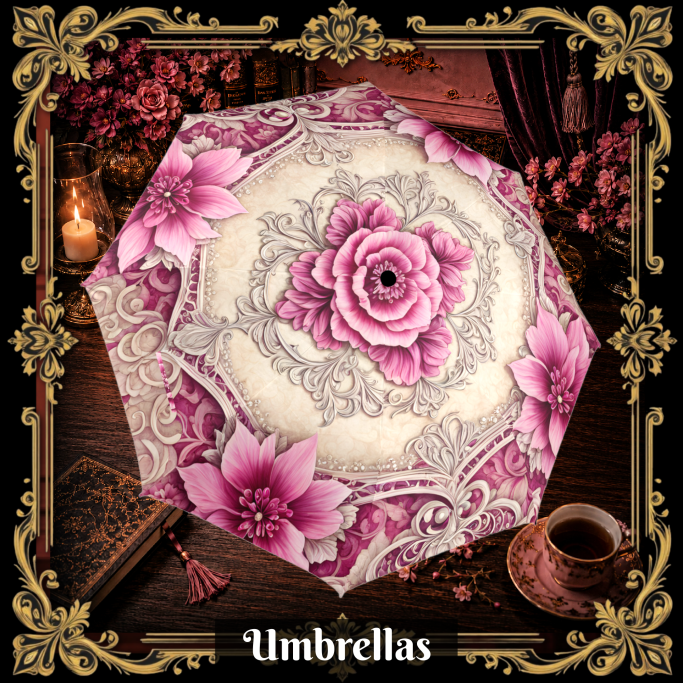 Boho Victorian Style Waterproof Umbrella Unique Victorian Umbrella Parasol Pink floral lace